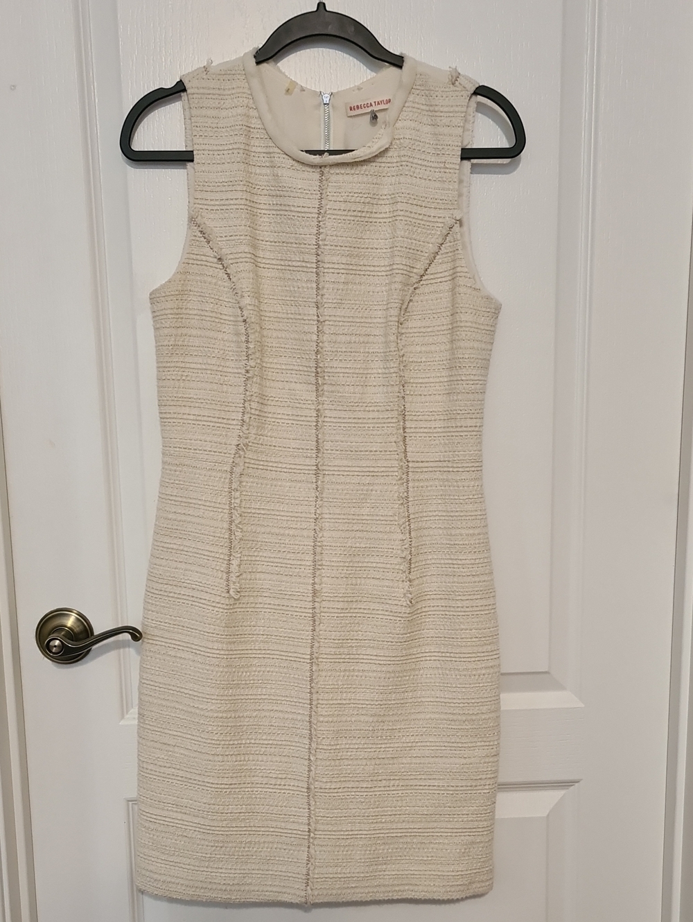 Rebecca Taylor - Ivory Tweed Sleeveless Sheath Dress
